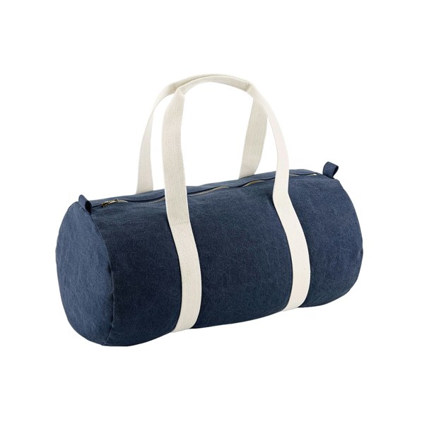 Bagbase Barrel Denim Duffle Bag - Blue