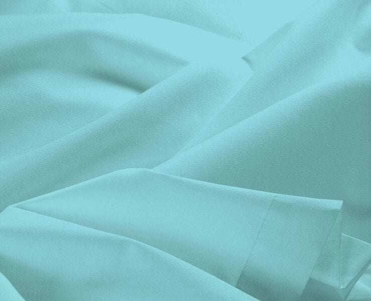 Night Zone 180 Thread Count Percale Flat Sheet – Non Iron Polycotton Bed Linen - Aqua