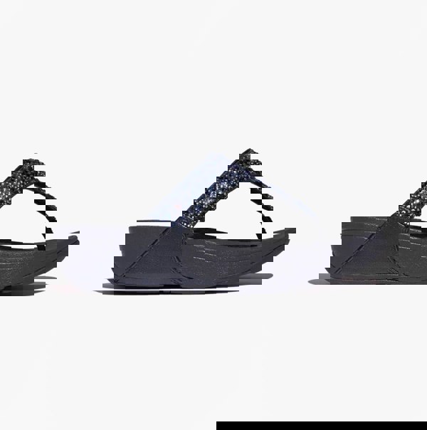 FitFlop LULU CRYSTAL-MIX Womens Toe Post Sandals Midnight Navy