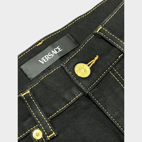 Versace Medusa Head Stretch Denim Jeans Black