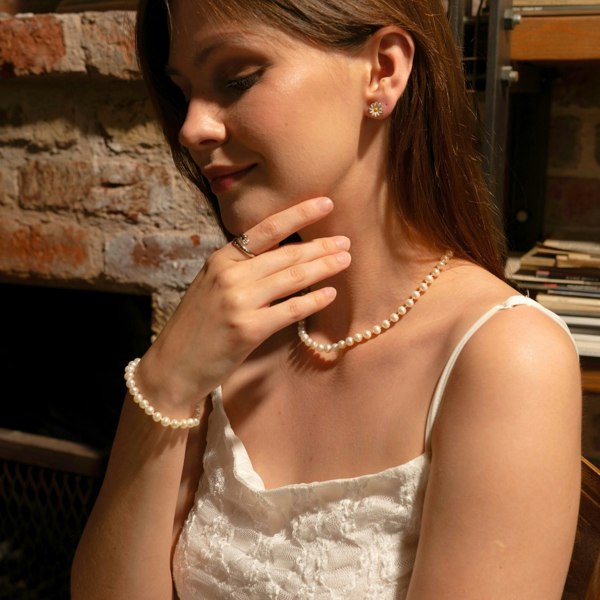 Spero London Large Natural Freshwater Real Pearl Strand Necklace