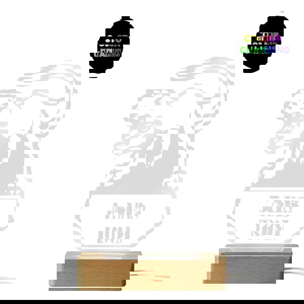 Personalised Memento Company Personalised Dinosaur Wooden Based LED Light