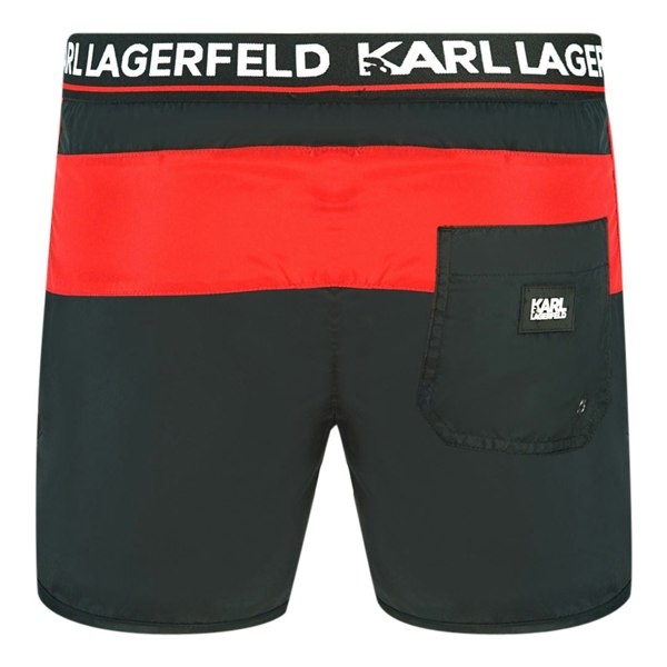 Karl Lagerfeld Taped Logo Swim Shorts - Black