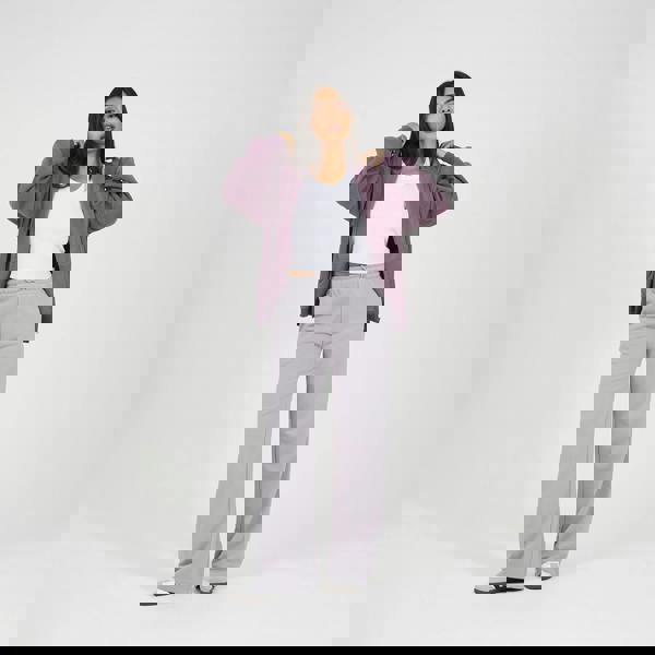 Brave Soul Mauve Zip Through Polar Fleece Hoodie - Mauve Image 3