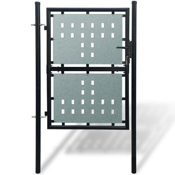 Berkfield Black Single Door Fence Gate 100 x 175 cm