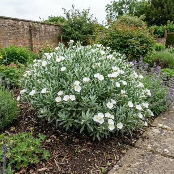 Convolvulus Cneorum Silver Bush 2L Pot – Hardy Evergreen Shrub with White Flowers