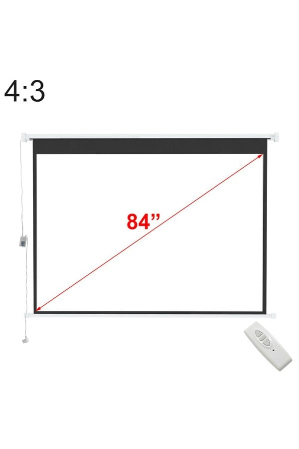 Living and Home 84" Electric Projection Screen With Remote Control
