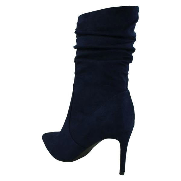 Spot On Ladies Spot On High Heel Rouched Leg Calf Boots F51232