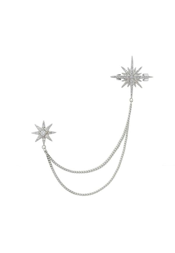 Double diamond starburst brooch.