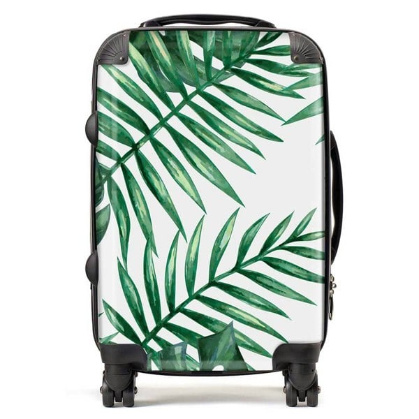 Warren Reed Watercolour Tropical Leaves Suitcase