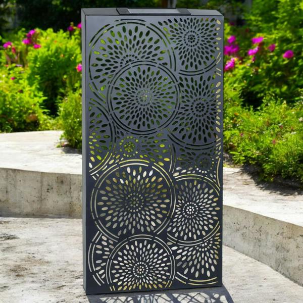 EDH Door Hardware Large Metal Moroccan Solar Wall Panel – 70 x 30 x 5 CM | Solar-Powered Outdoor Wall Art | Weatherproof Decorative Garden Panel