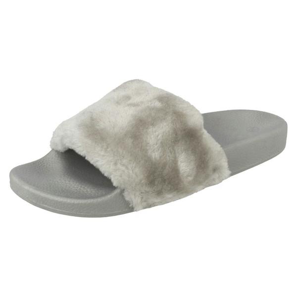 Spot On Ladies Spot On Flat Slip On Mule Sandals