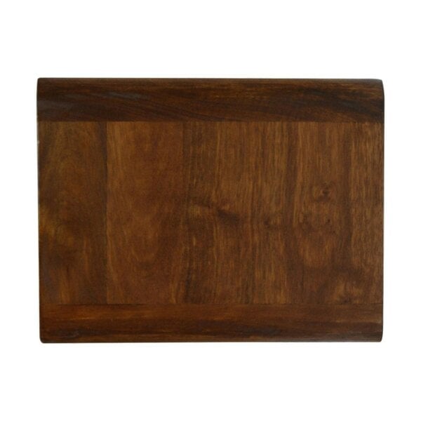 Wyld Haus Monforte Floating Curved Chestnut Mango Wood Bedside Table 2 Drawers