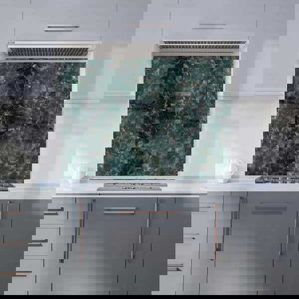 Warren Reed - Designer Dark Green Quartz Effect Kitchen Splashback