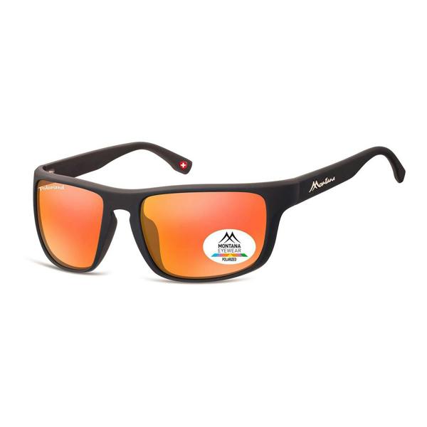 Montana Sunglasses SP314 D Black Rubber Red Mirror Polarized
