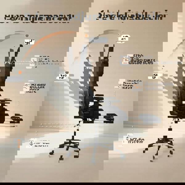 Levede Ergonomic Office Chair Reclining Executive Chair Spring Seat Adjustable Armrest