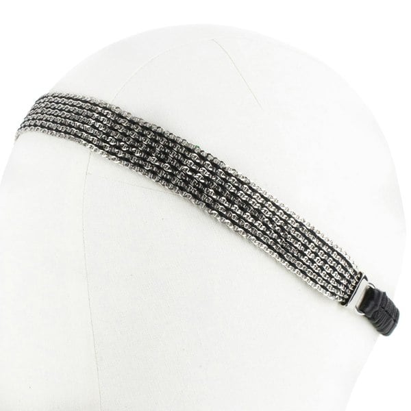 Saint Laurent luxurious chainmail headband in a silver tone