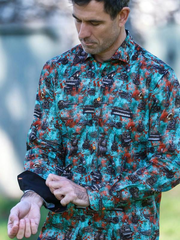 STEAMPUNK INSTRUMENT PRINT SHIRT - Claudio Lugli Shirts