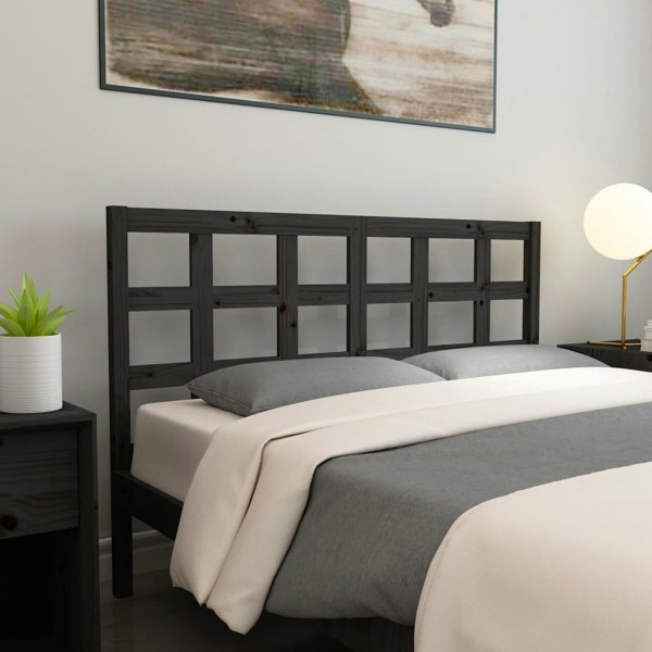 Berkfield Bed Headboard Black 165.5x4x100 cm Solid Wood Pine