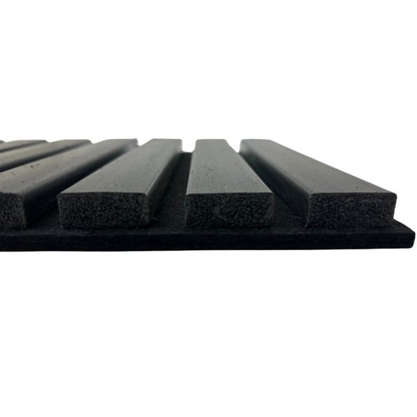 Wallsupply UltrAcoustic Eco Tile Wood Effect Recycled Felt & EPS Acoustic Slat Wall 58 x 29cm Panels, 6pcs 1.01m², Anthracite Grey