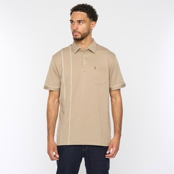 Gabicci G52X16 Mens Short Sleeve Plated Jersey Polo Shirt Gabicci Classic - STONE