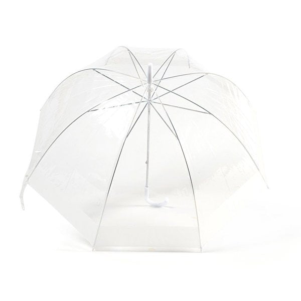 White Stripe Clear Dome Umbrella Top Canopy