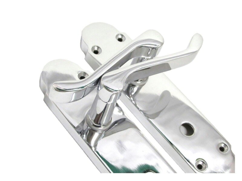 EDH Door Hardware "Epsom Door Handle Set – Chrome Internal Lock Door Handles (170mm x 42mm)