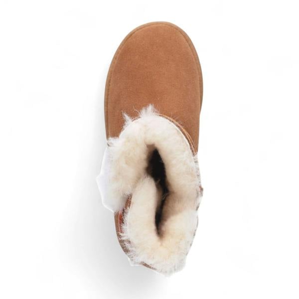 Infinity Leather Women's Sheepskin Suede Tan Brown Ankle Bootie Warm Winter Boots - Alpine