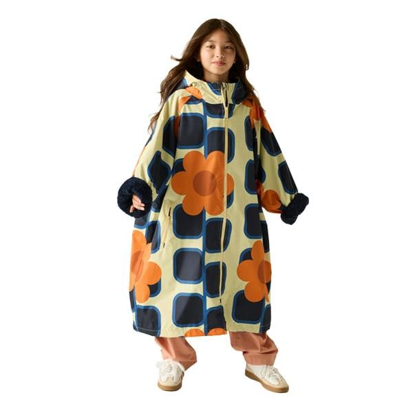 Regatta Girls Orla Kiely Giant Square Flower Changing Robe - Orange - 