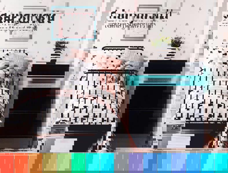 Levede Bedside Tables Side Table 2 Drawers RGB LED High Gloss Nightstand Cabinet