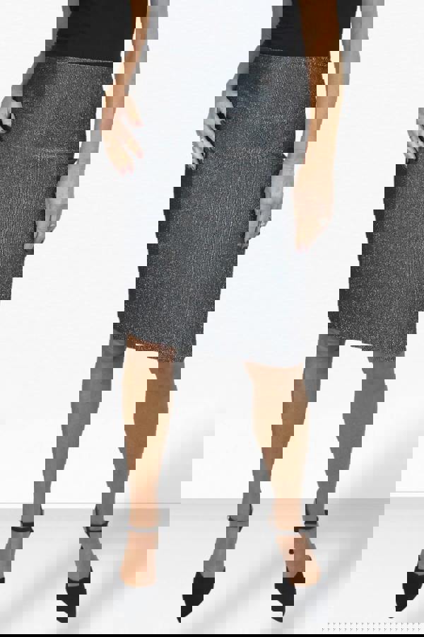 Paulo Due Women's Knee Length Metallic Party Pencil Skirt