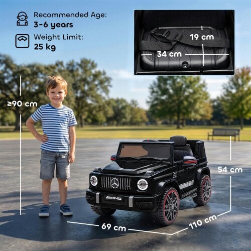 AIYAPLAY Licensed Mercedes-AMG G63 12V Kids Ride on Car with Remote
