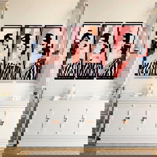 Frames Living Room | Set of 3 Boho Women Wall art Prints