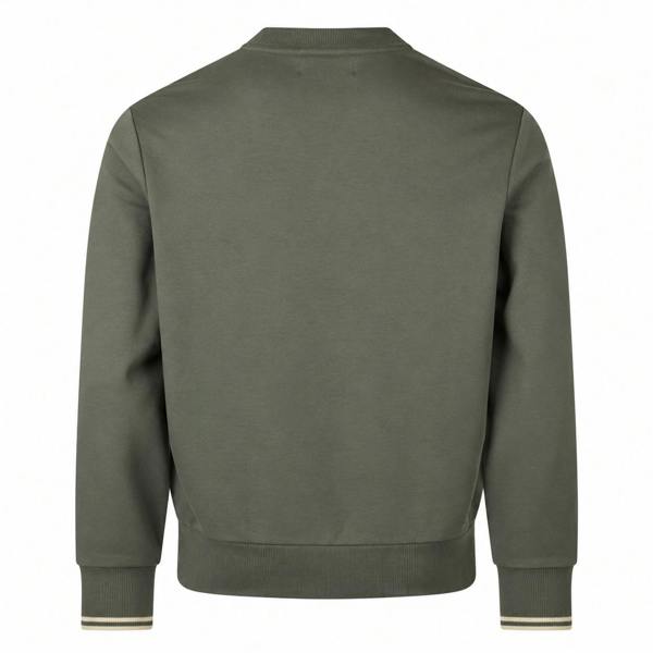 Fred Perry Crew Neck Sweatshirt Field Green/Oatmeal