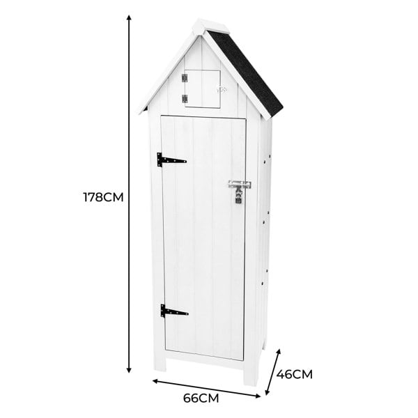 Monstershop Wooden Garden Shed - White