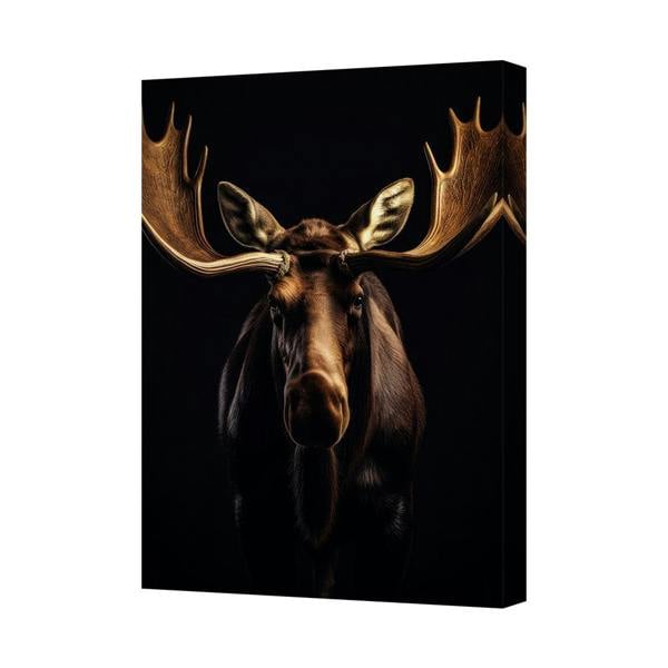 Benjamin Tate Design Moose Canvas Wall Art Portrait Decor Large Nature Print