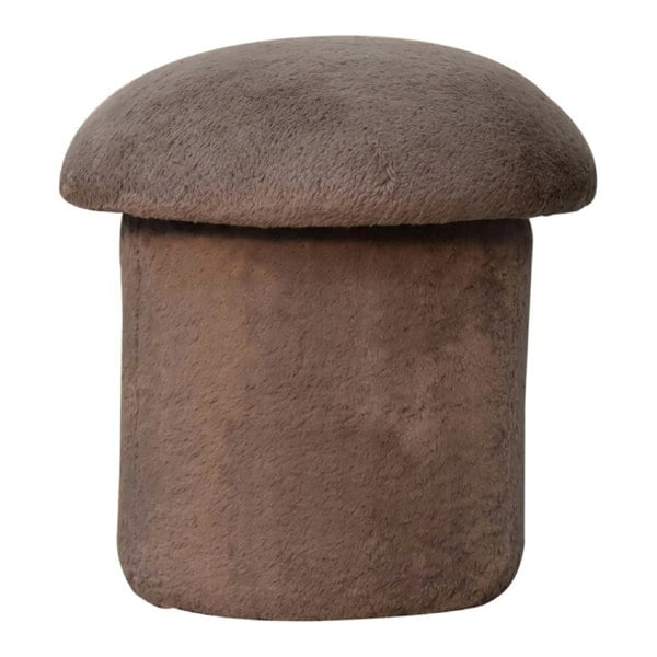 Artisan Furniture Mocha Faux Fur Mushroom Footstool
