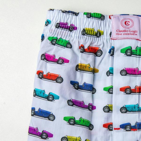 GRAND PRIX COTTON POPLIN PRINT BOXER SHORTS - Premium Men's Patterned Shirt by Claudio Lugli | Bold Design, Tailored Fit, Best Printed Shirts
