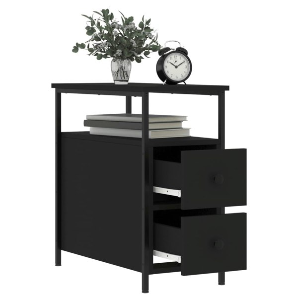 Berkfield Bedside Cabinets 2 pcs Black 30x60x60 cm Engineered Wood