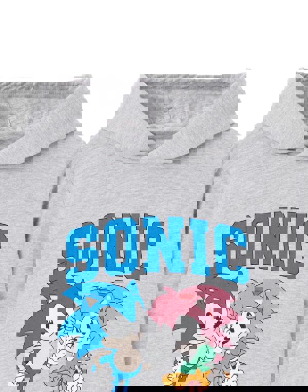 Sonic the Hedgehog Girls Grey Collegiate Sonic & Amy Hoodie