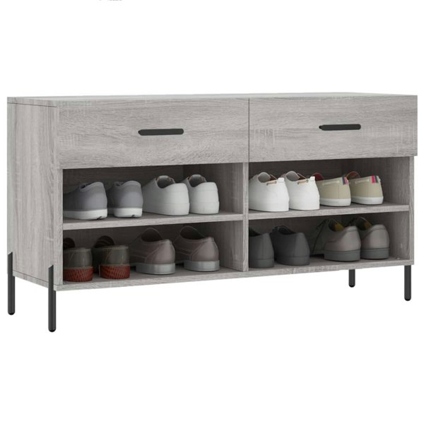 Berkfield Shoe Bench Grey Sonoma 102x35x55 cm Engineered Wood