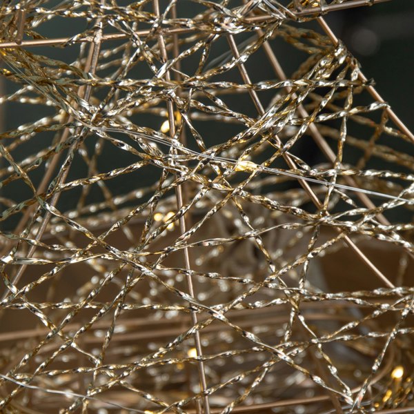 Samuel Alexander 40cm Battery Operated Light up Gold Weave Christmas Tree with Warm White LEDs