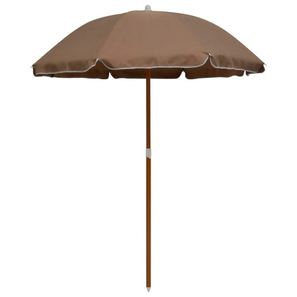 Berkfield Parasol with Steel Pole 180 cm Taupe