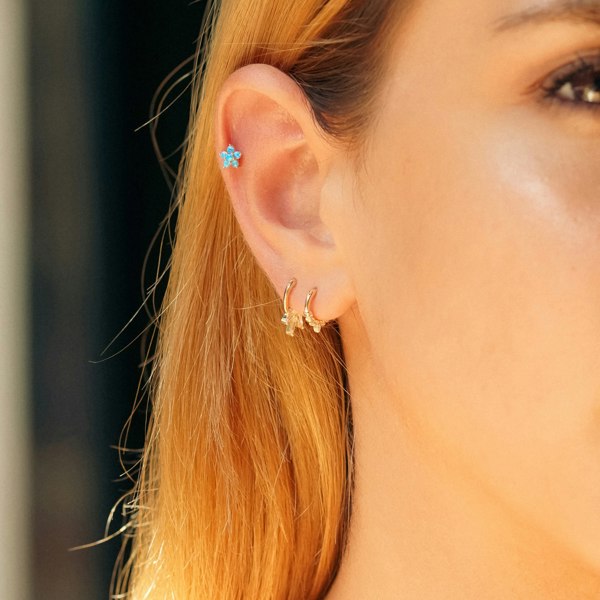 Spero London Blue Opal Star Sterling Silver Piercing