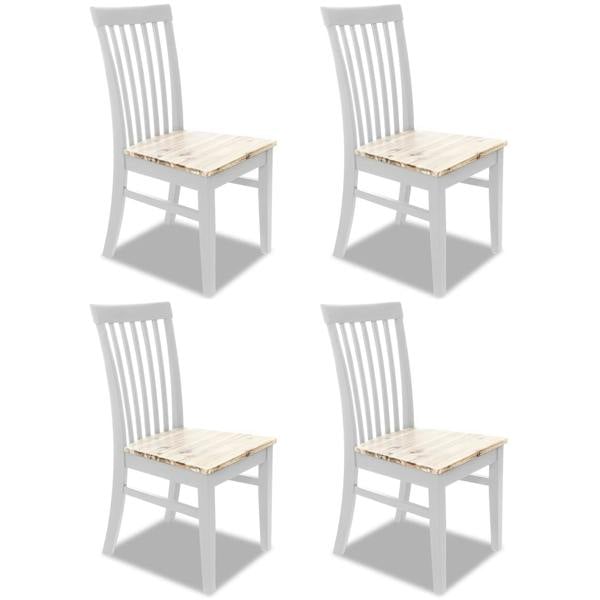 Statement Furniture Florence Highback Dining Chairs with Wooden Seat Set of 4