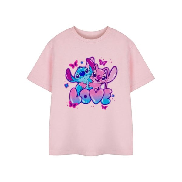 Lilo & Stitch Girls Love Short-Sleeved T-Shirt - Pink