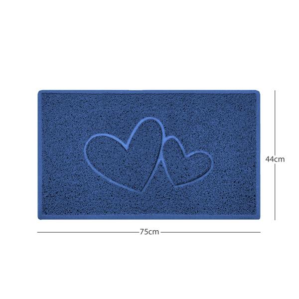 Nicoman "Double Heart" Embossed Loofah Textured Spaghetti Doormat