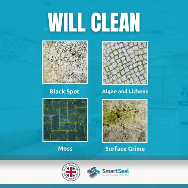 Smartseal Drive Cleaner Xtreme Removal of Black Spots, Algae, Moss & Grime - 5 Litre