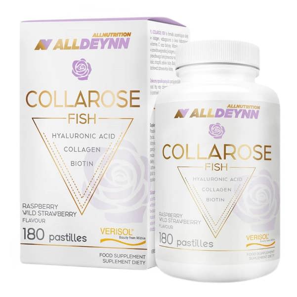 Allnutrition AllDeynn Collarose Fish, Raspberry Wild Strawberry - 180 pastilles
