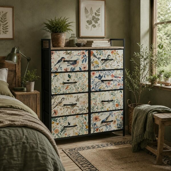 Wyld Haus Tonona Wooden White 8 Drawer Storage Chest